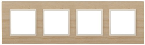 Рамка универсальная Эра Elegance 4-м. дерево клен/слоновая кость фото Рамка универсальная Эра Elegance 4-м. дерево клен/слоновая кость картинка